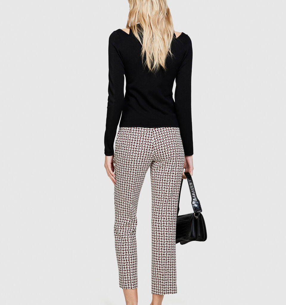 Printed cigarette trousers - women's skinny fit trousers - Multi-color | Sisley image number 3